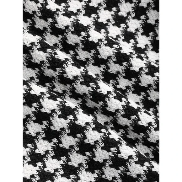 minimalist Houndstooth Print Tunic Dress black white - Picture 5 of 9